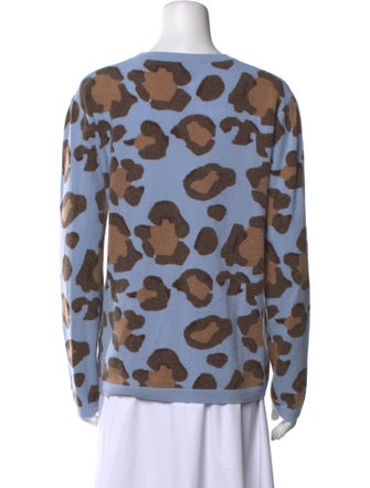 Two Bees Cashmere Wool Animal Print Sweater