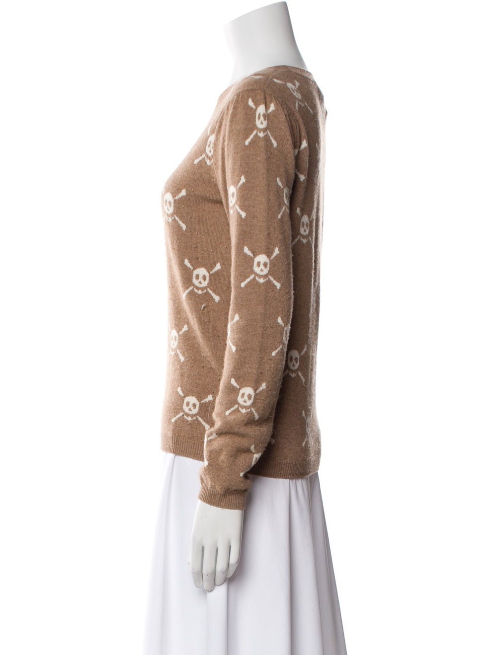 Two Bees Cashmere Wool Pullover Brown Printed Lon… - image 2