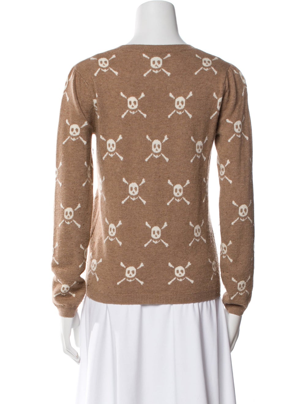 Two Bees Cashmere Wool Pullover Brown Printed Lon… - image 3