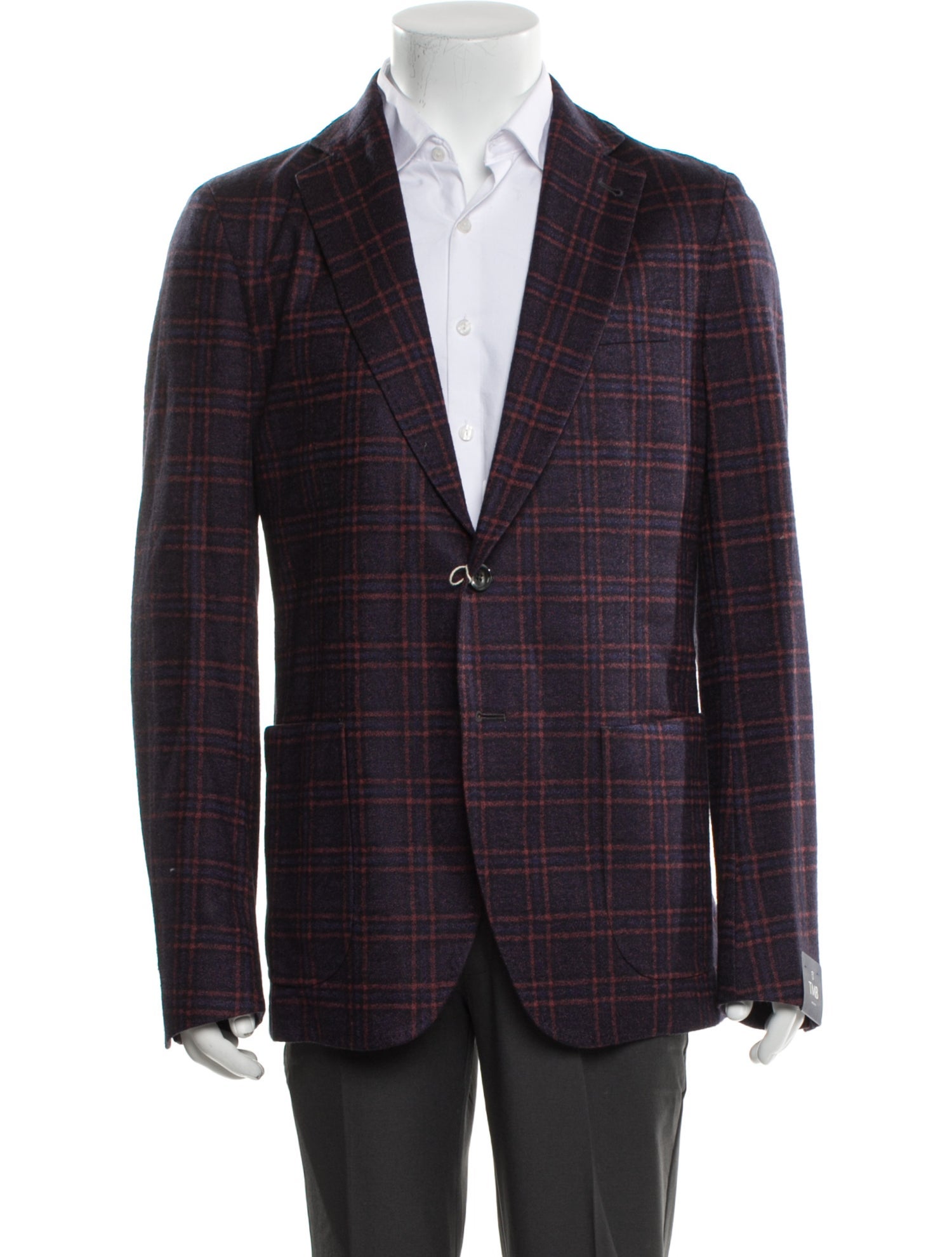 Tombolini Plaid Print Blazer w/ Tags