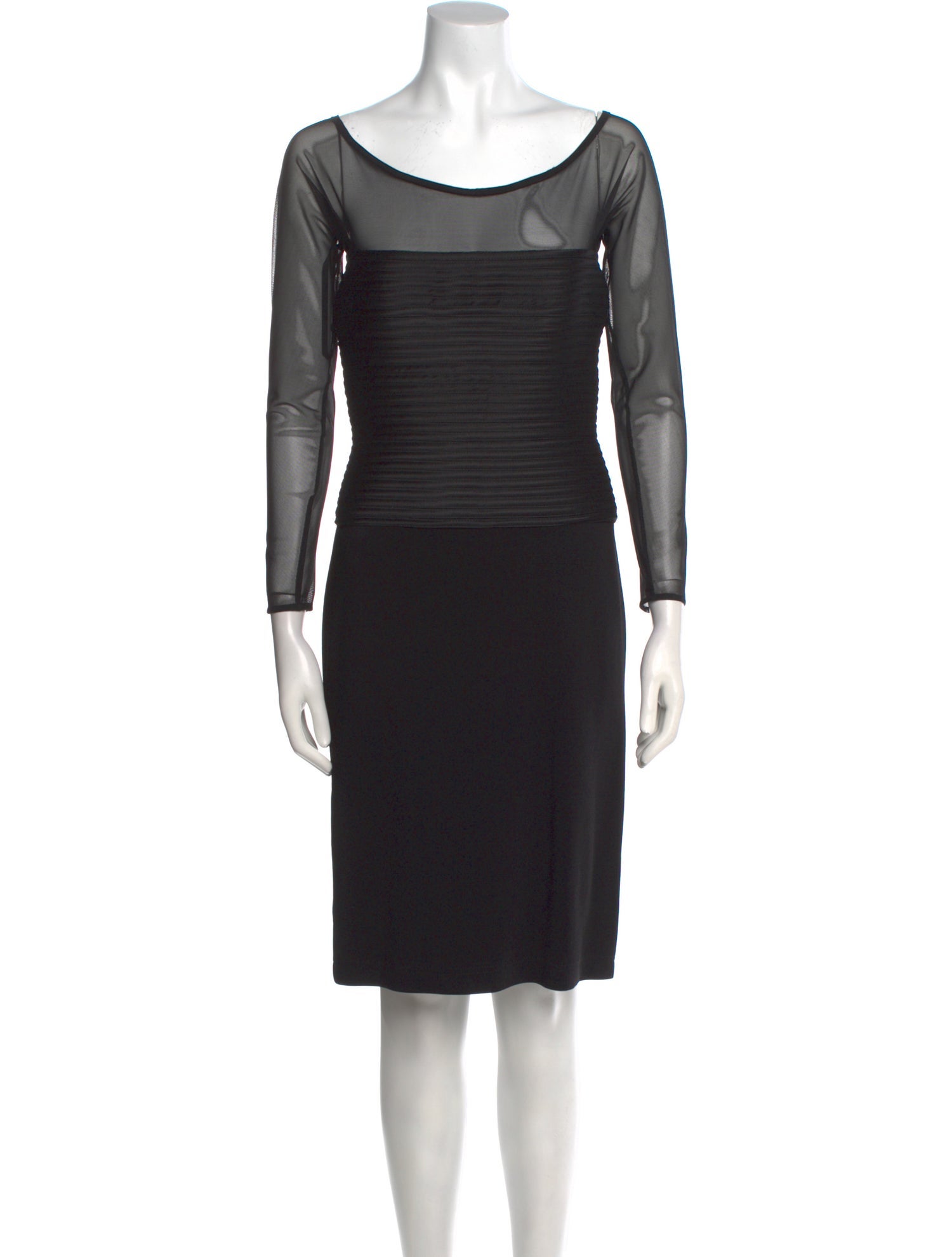 T by Tadashi Bateau Neckline Midi Length Dress