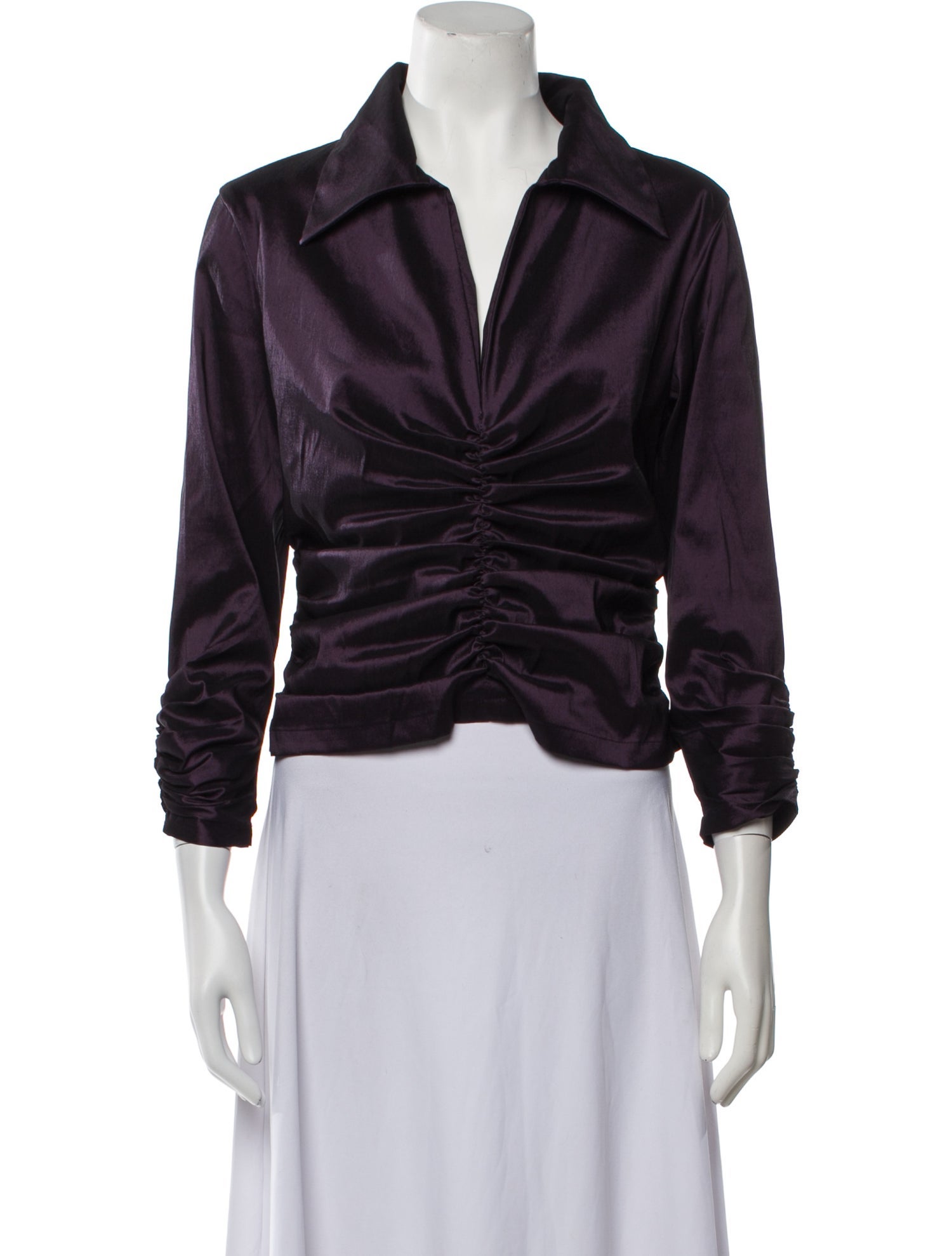 T by Tadashi V-Neck Three-Quarter Sleeve Crop Top