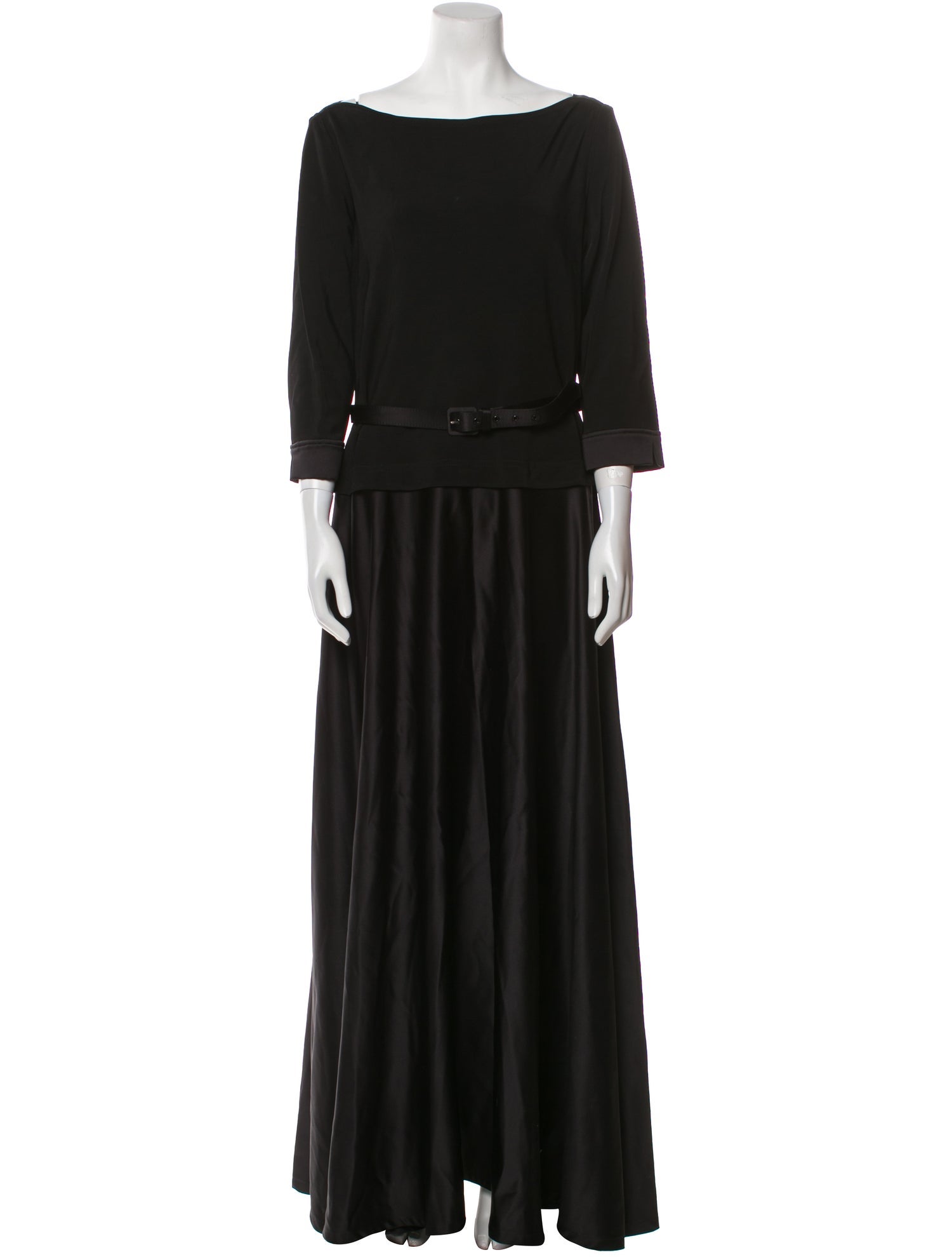 T by Tadashi Bateau Neckline Long Dress