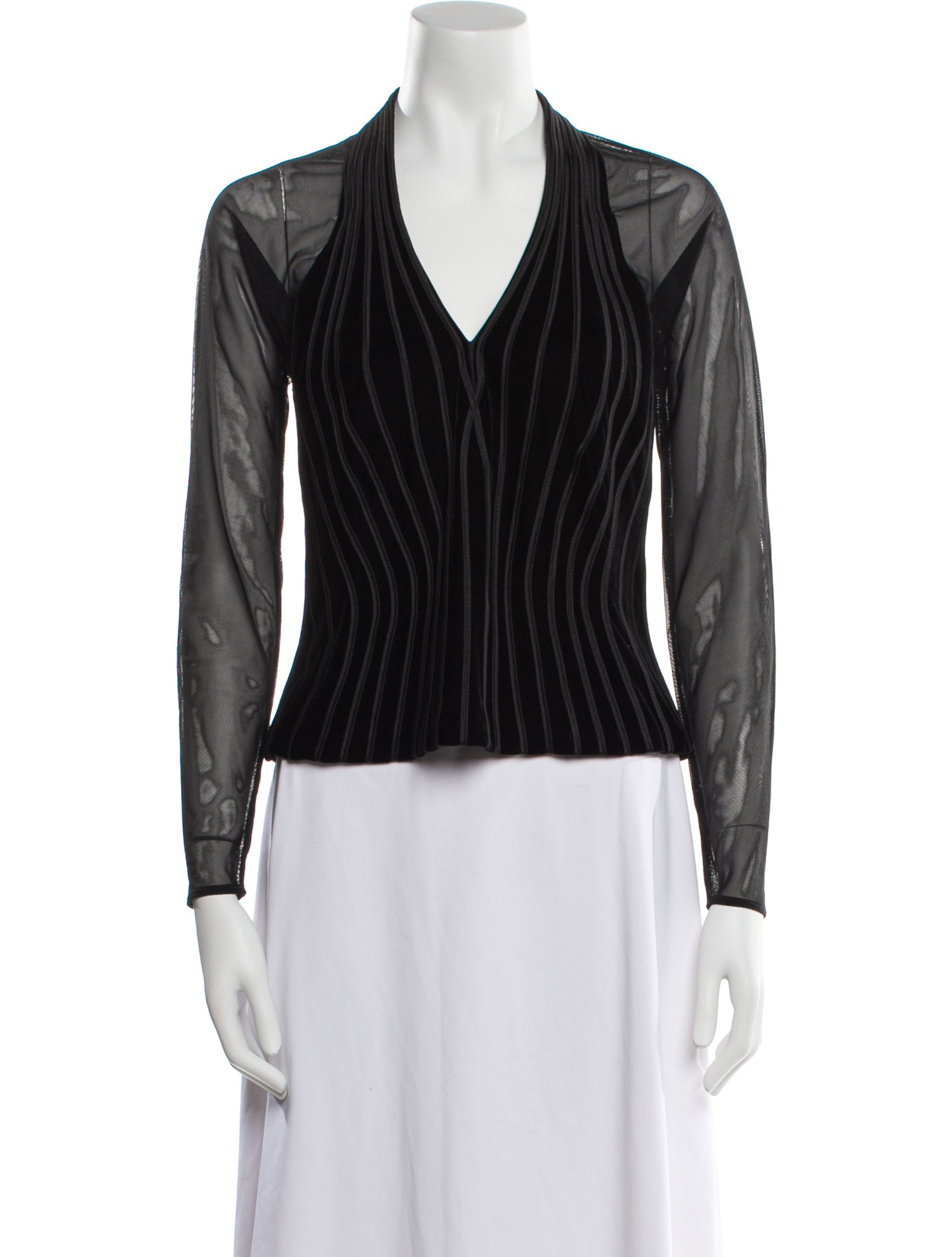 T by Tadashi V-Neck Long Sleeve Blouse