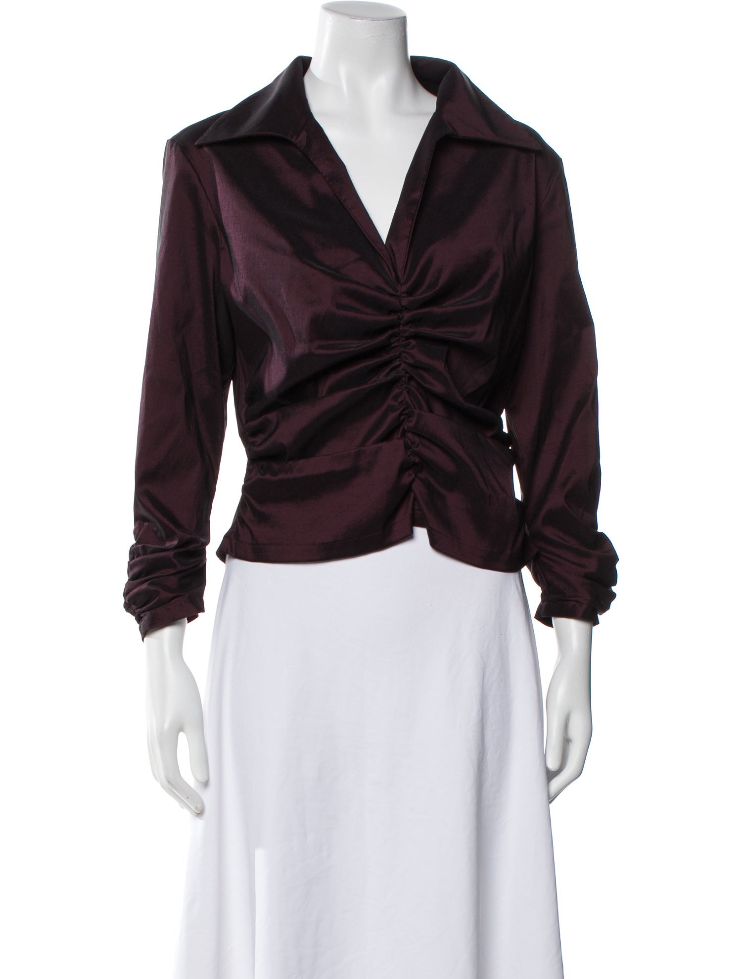 T by Tadashi Three-Quarter Sleeve Crop Top