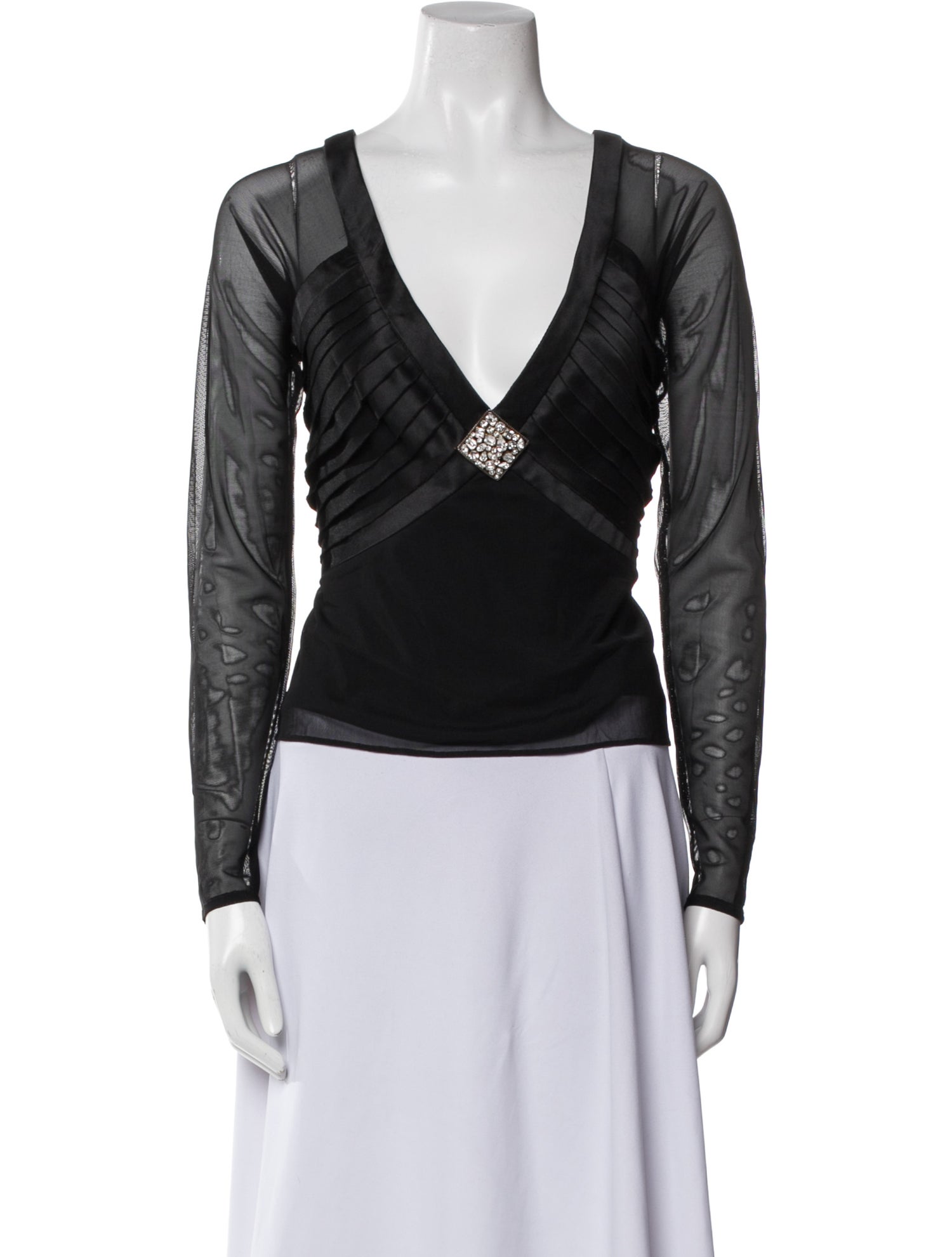 T by Tadashi Nylon V-Neck Top