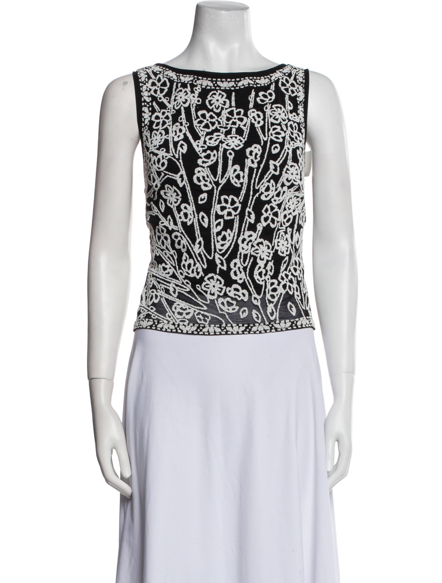 T by Tadashi Nylon Printed Top