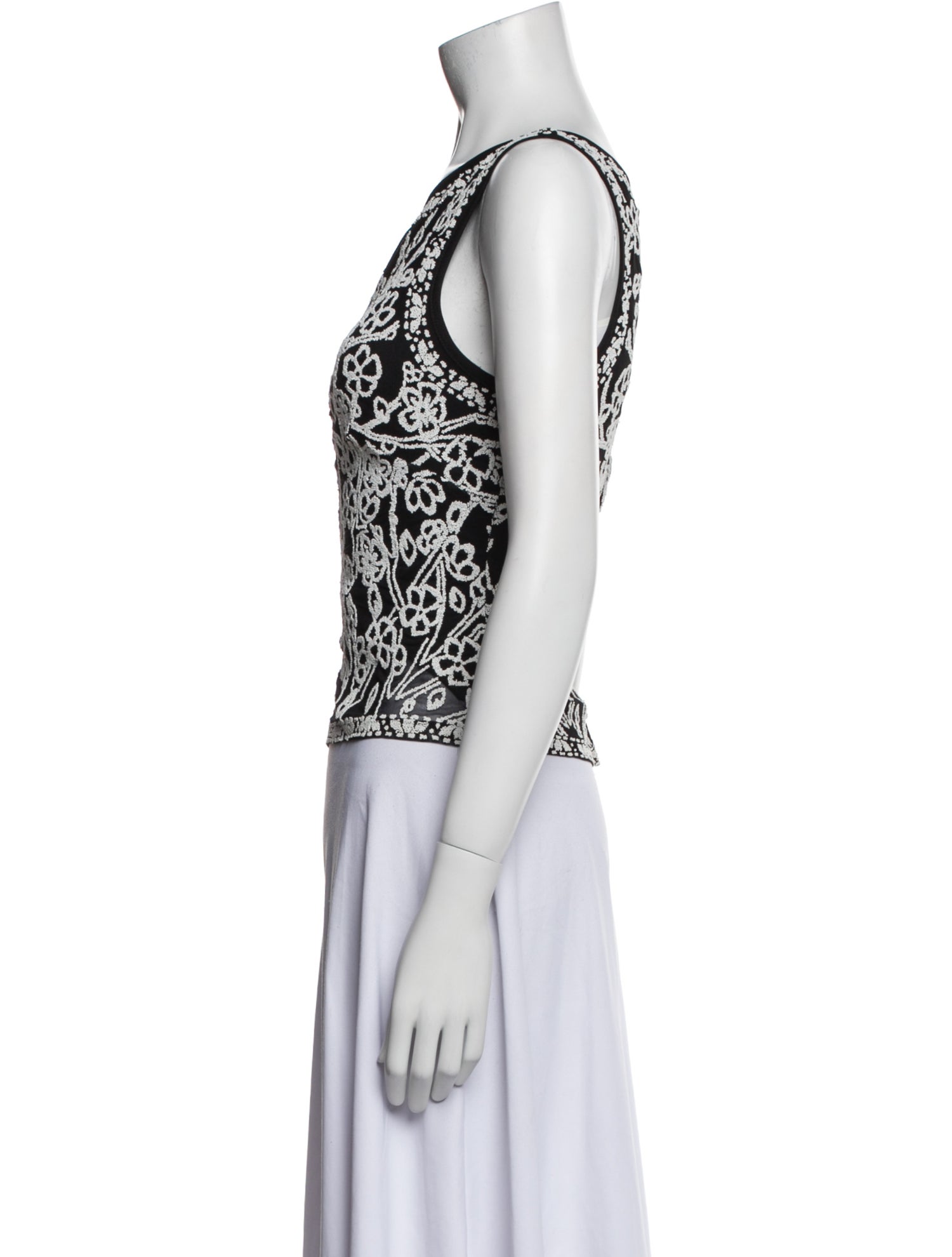 T by Tadashi Nylon Printed Top