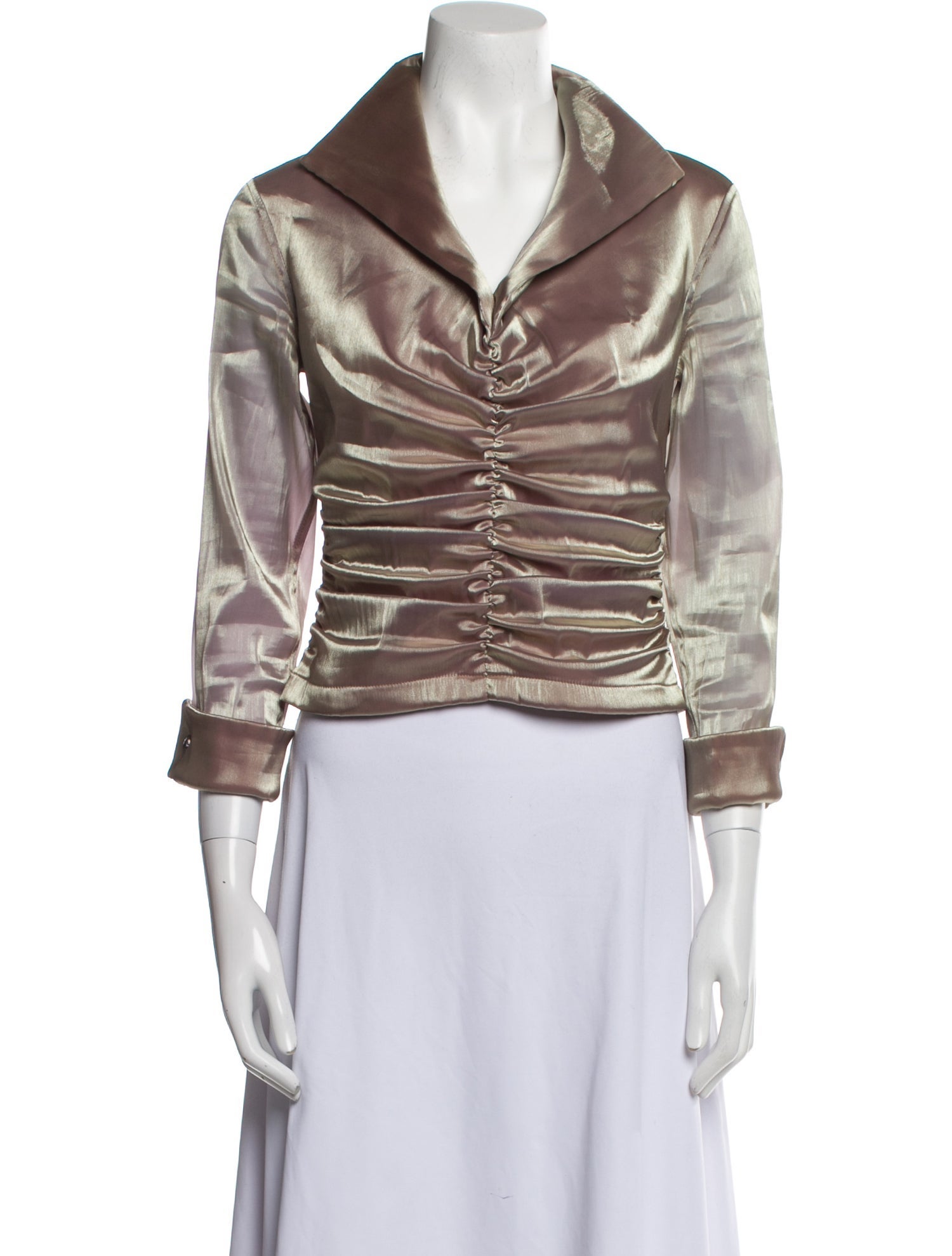 T by Tadashi Cowl Neck Three-Quarter Sleeve Crop Top