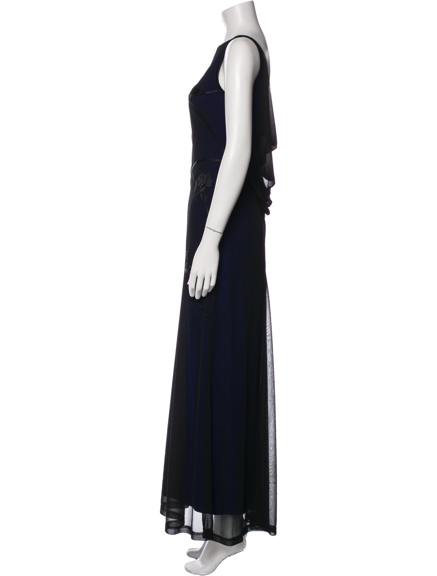 T by Tadashi Bateau Neckline Long Dress