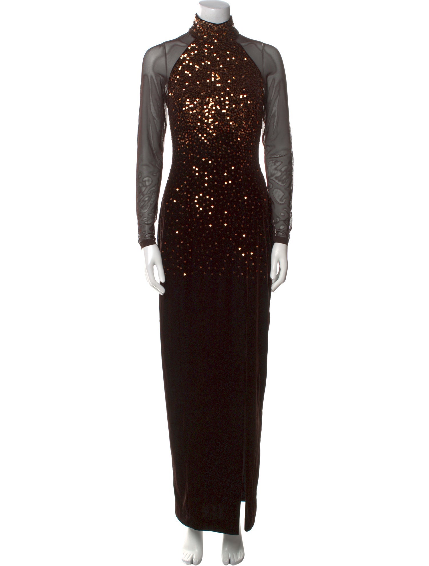 T by Tadashi Mock Neck Long Dress