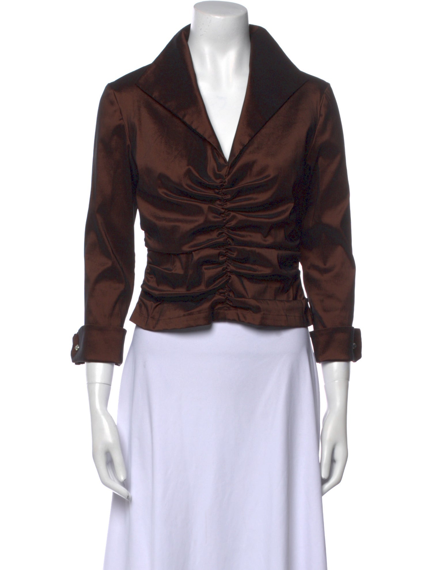 T by Tadashi V-Neck Three-Quarter Sleeve Crop Top