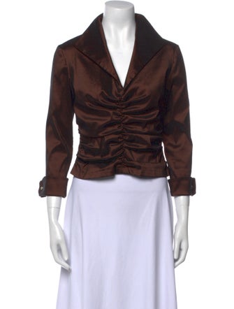 T by Tadashi V-Neck Three-Quarter Sleeve Crop Top