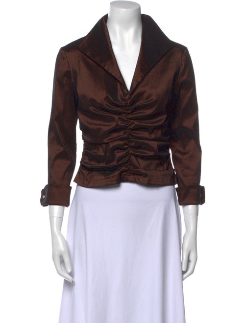 T by Tadashi V-Neck Three-Quarter Sleeve Crop Top