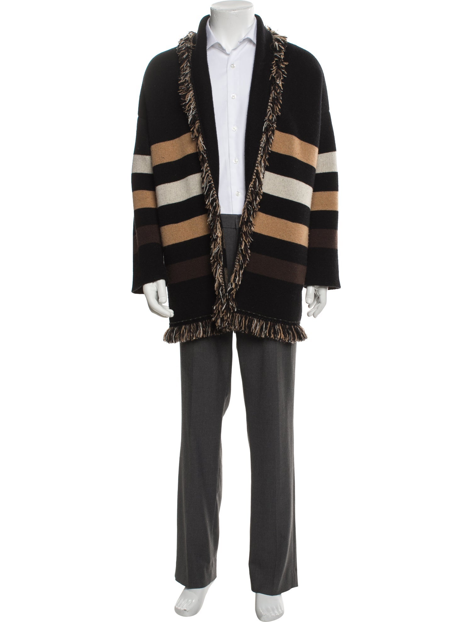 Alanui Striped Open Front Cardigan