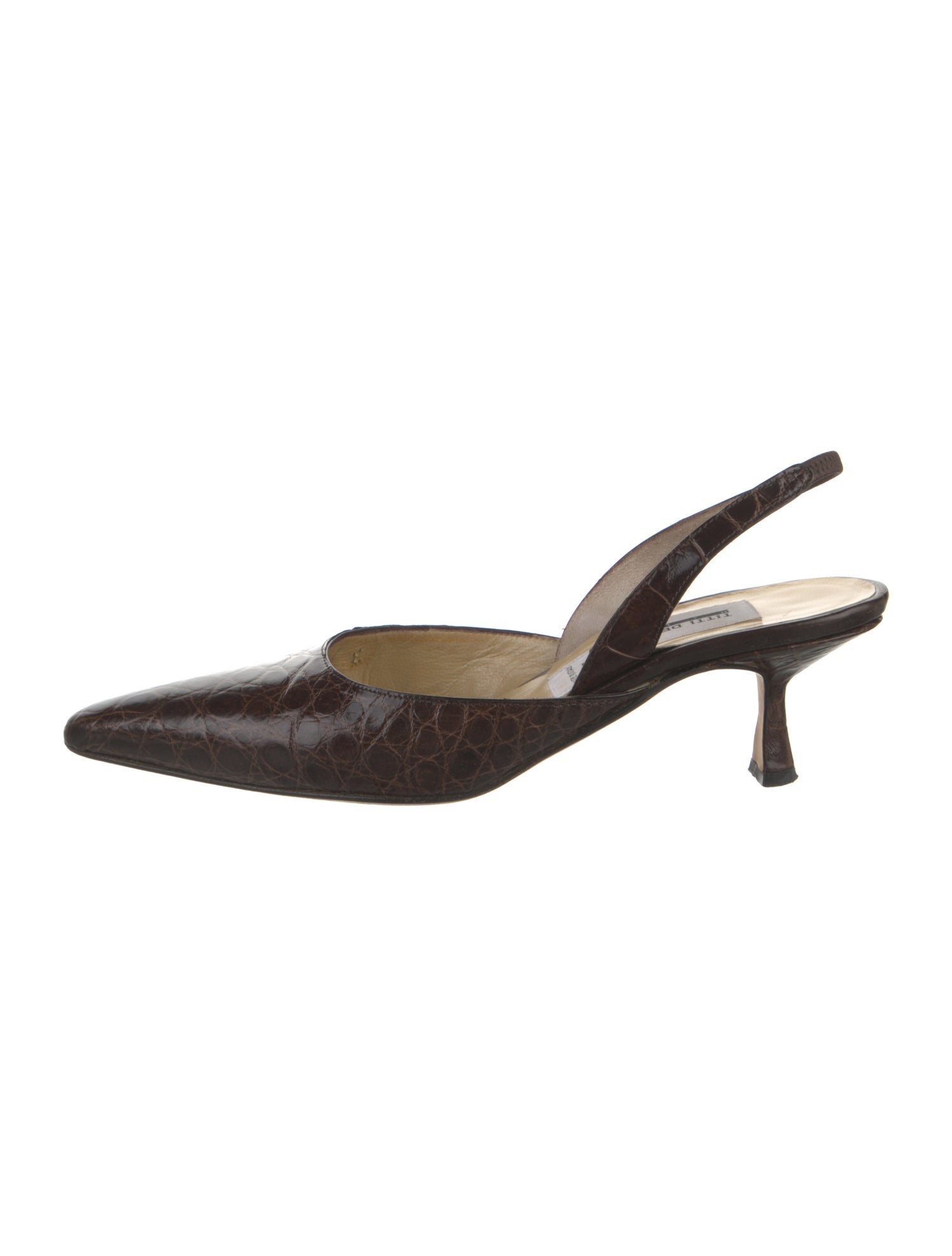 Titti Dell'Acqua Leather Animal Print Slingback Pumps