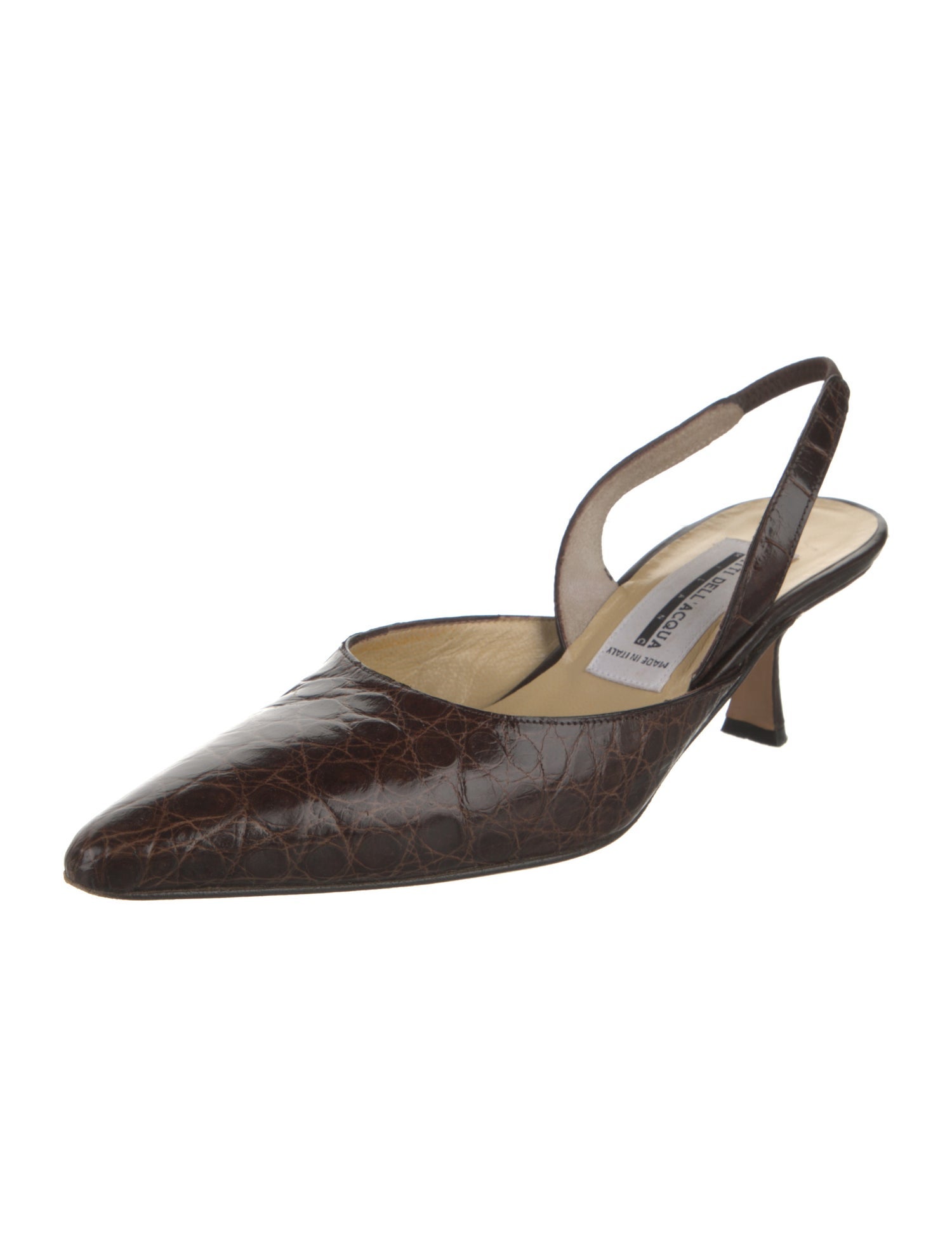 Titti Dell'Acqua Leather Animal Print Slingback Pumps
