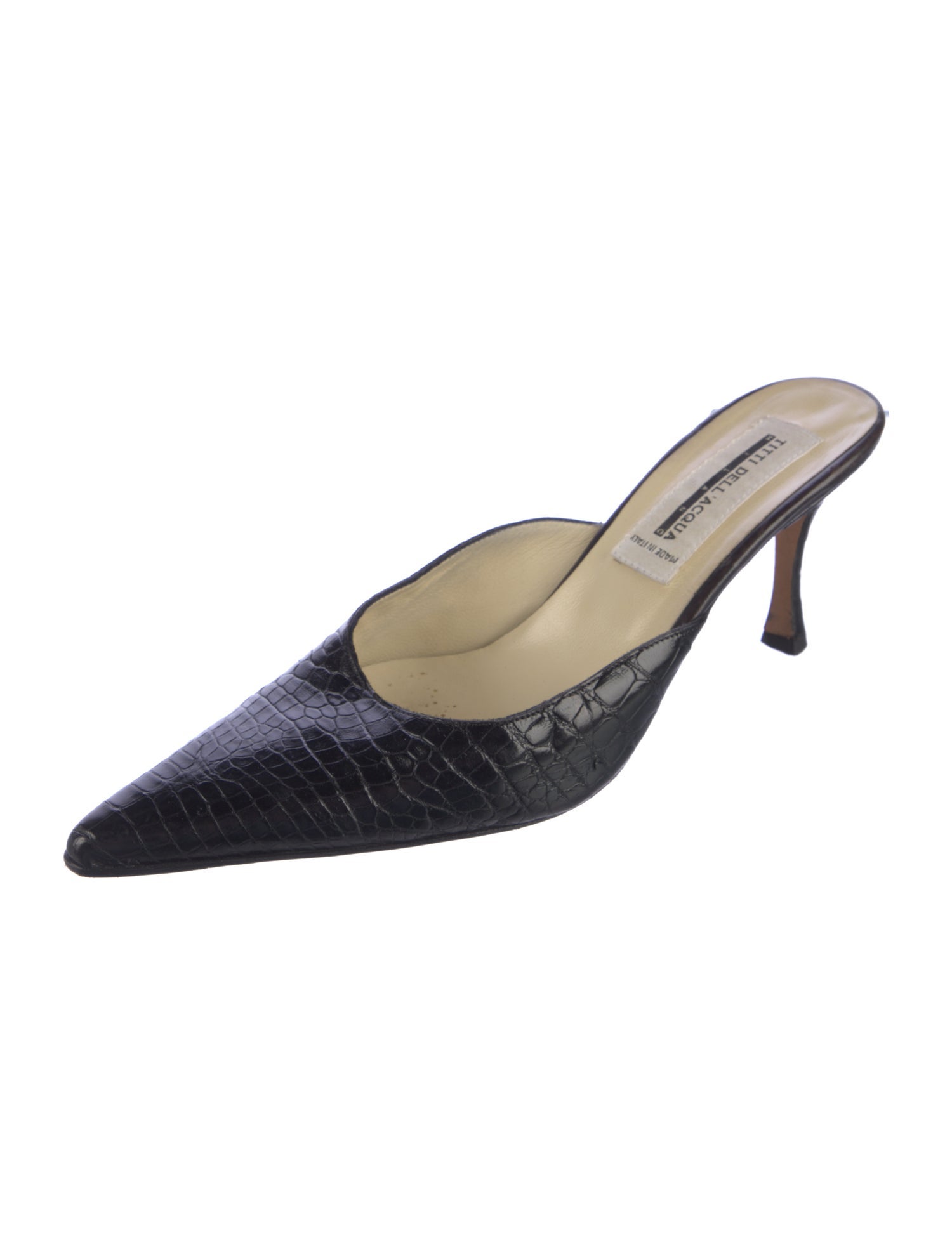 Titti Dell'Acqua Leather Animal Print Mules