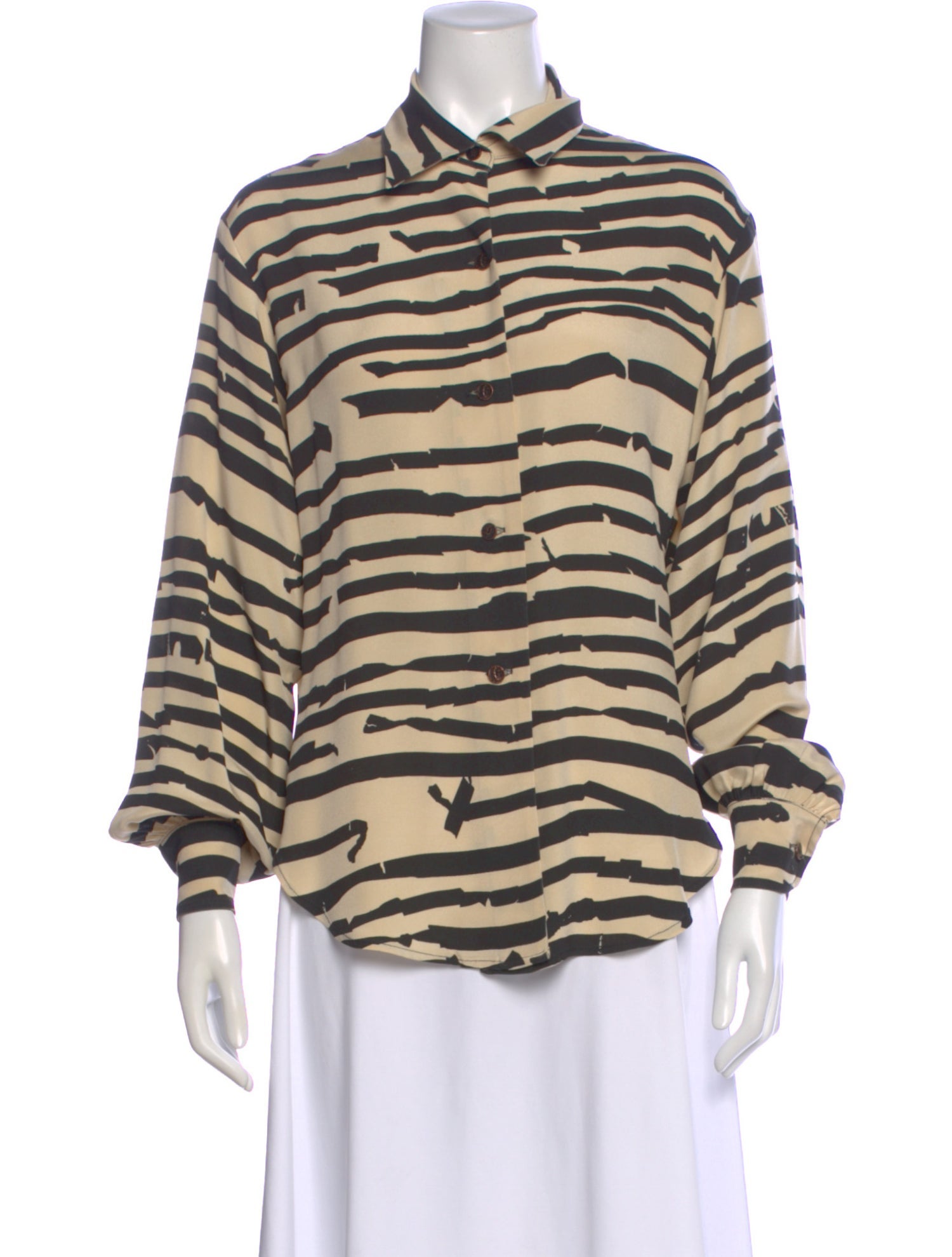 Todd Oldham Striped Long Sleeve Blouse