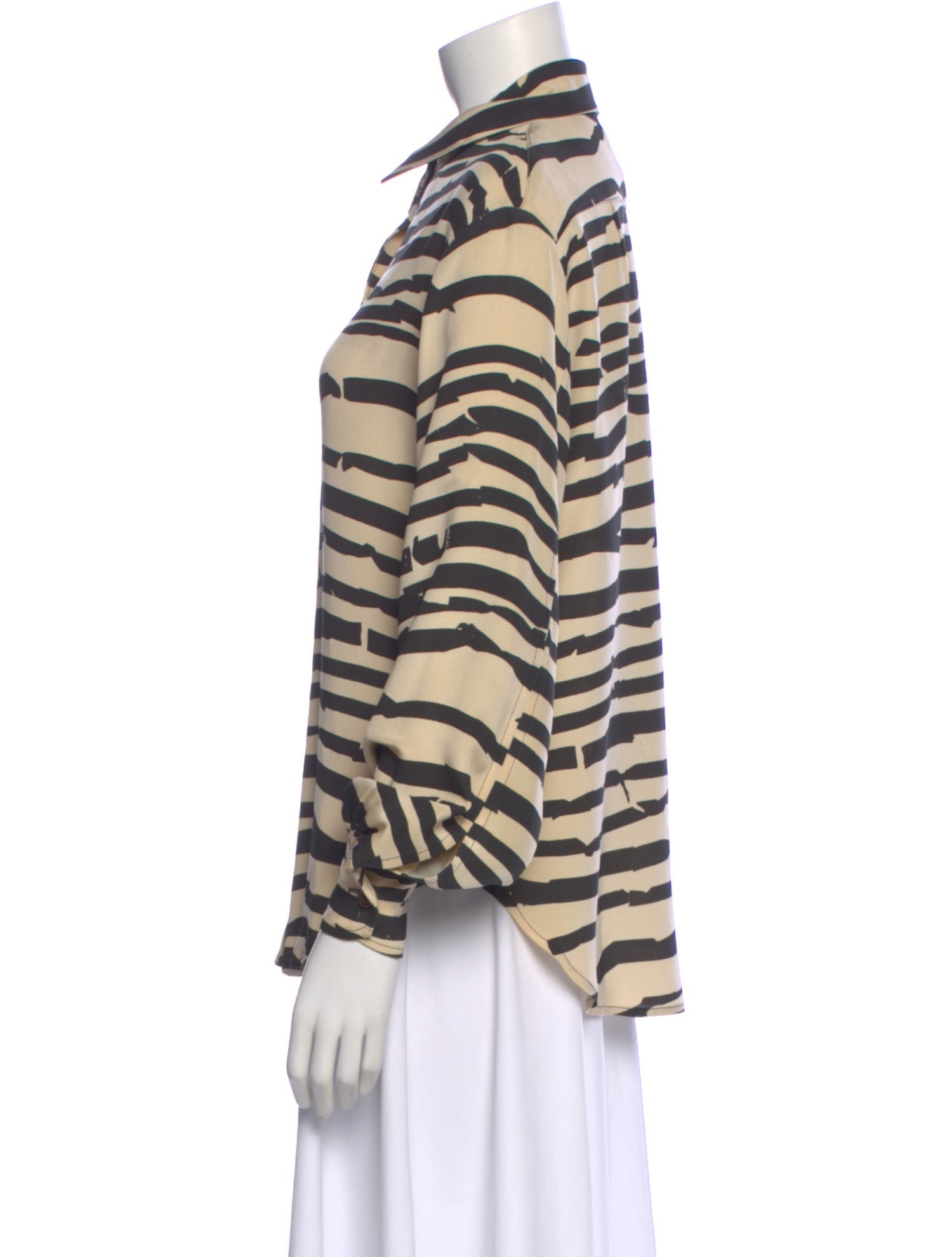 Todd Oldham Striped Long Sleeve Blouse