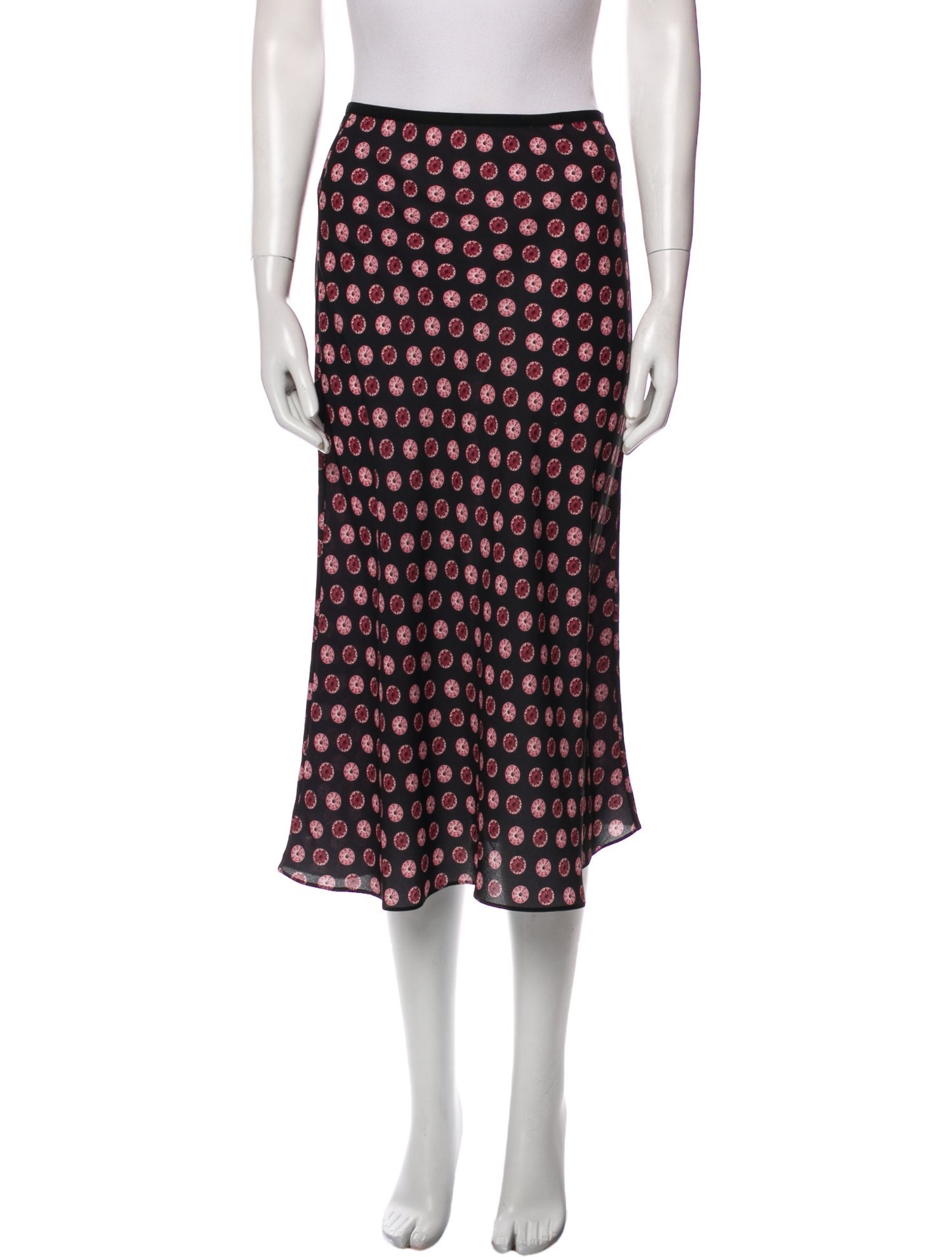 TVF for DVF Polka Dot Print Midi Length Skirt