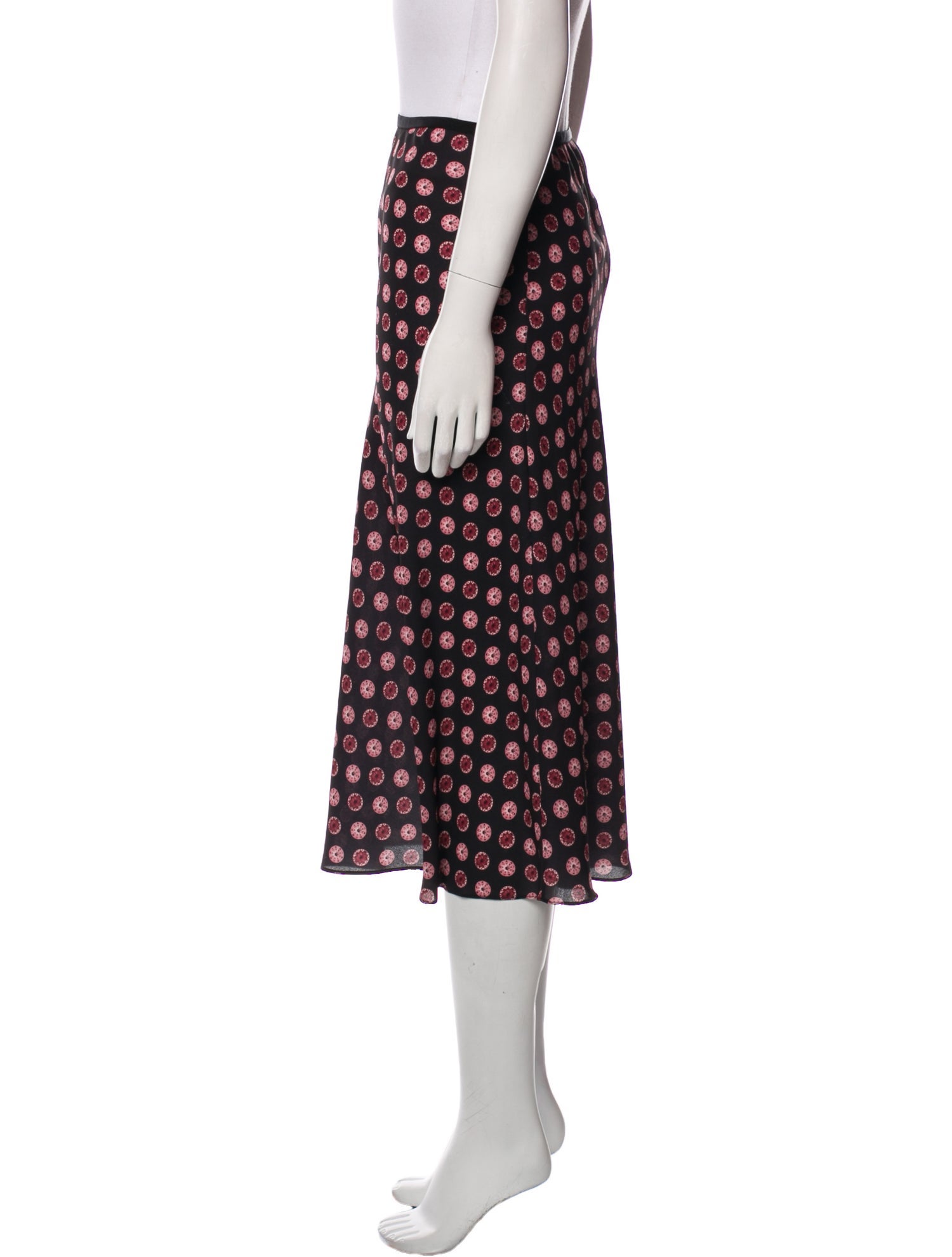 TVF for DVF Polka Dot Print Midi Length Skirt