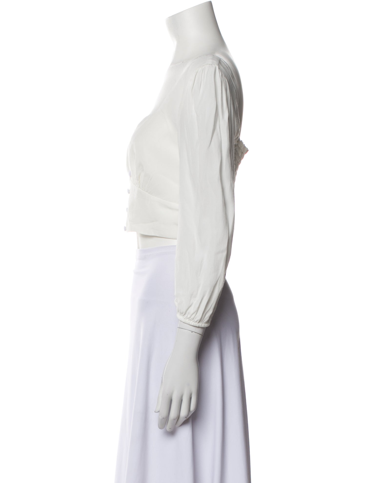 TVF for DVF Square Neckline Three-Quarter Sleeve Crop Top