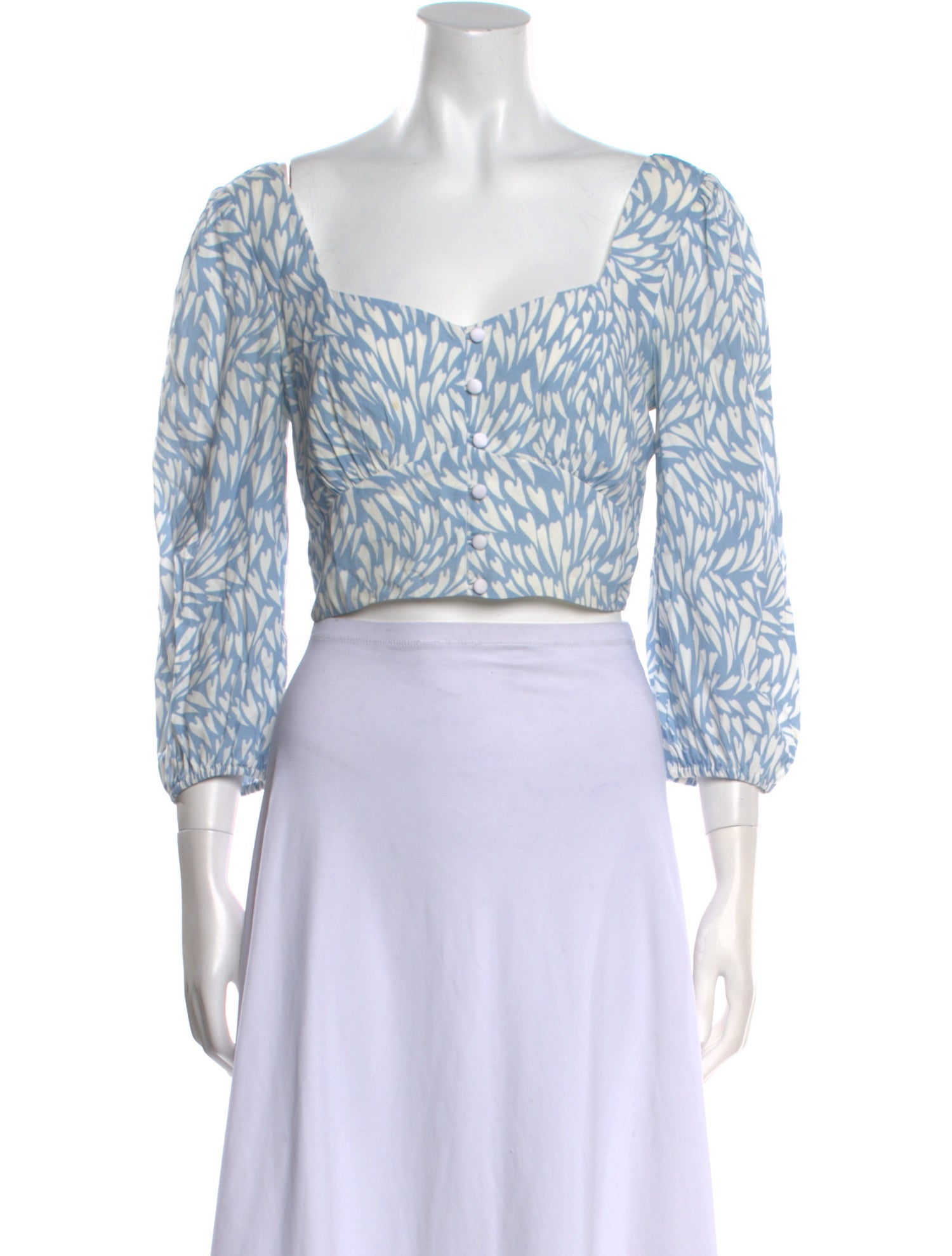 TVF for DVF Printed Square Neckline Crop Top