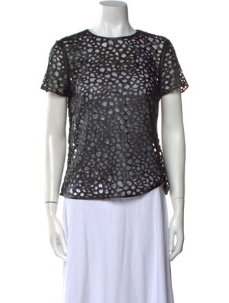 TVF for DVF Leather Lace Pattern Top