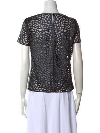 TVF for DVF Leather Lace Pattern Top