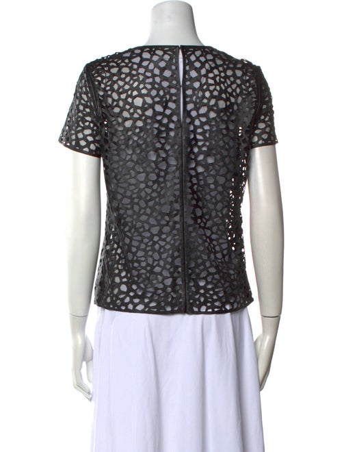 TVF for DVF Leather Lace Pattern Top