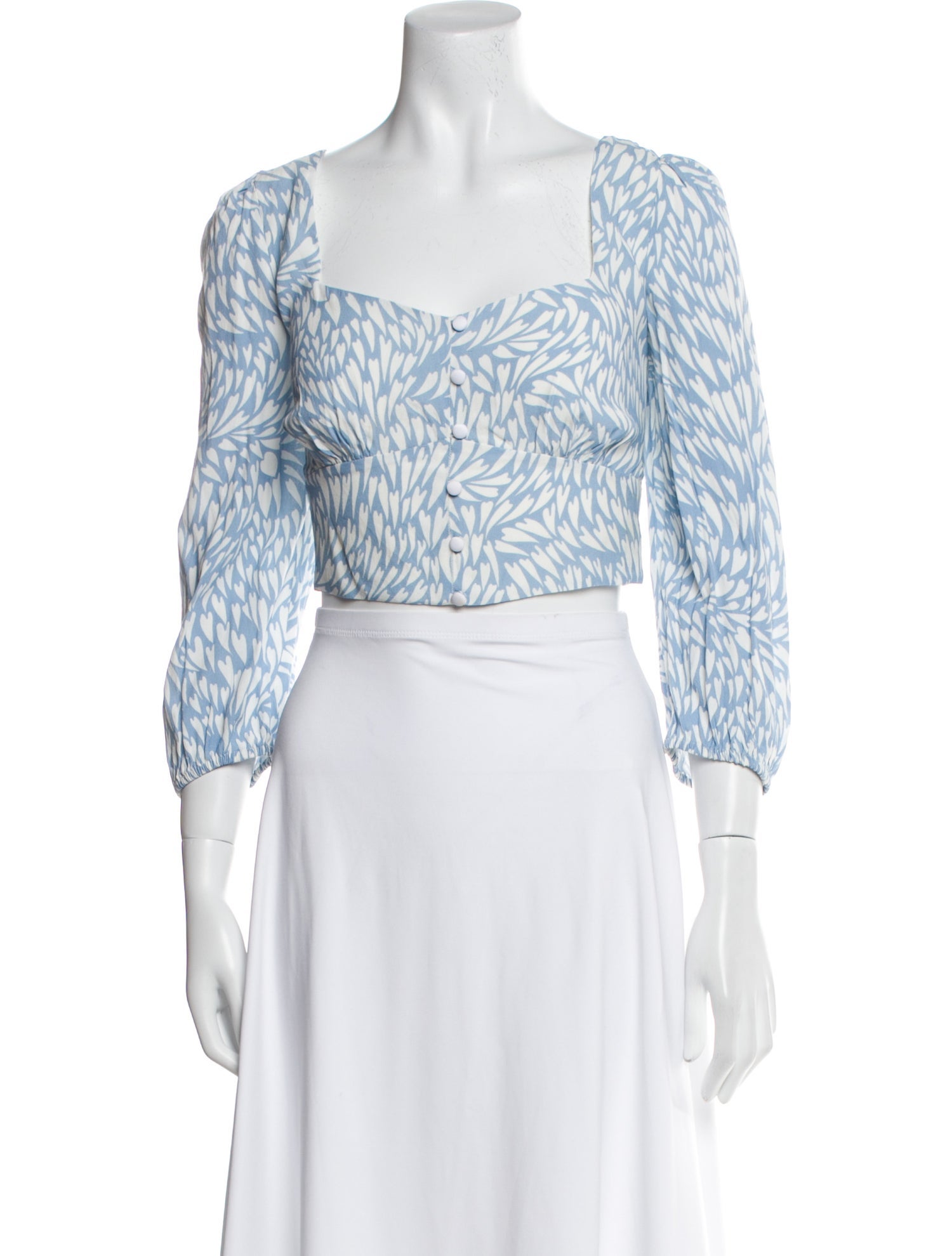 TVF for DVF Printed Square Neckline Crop Top