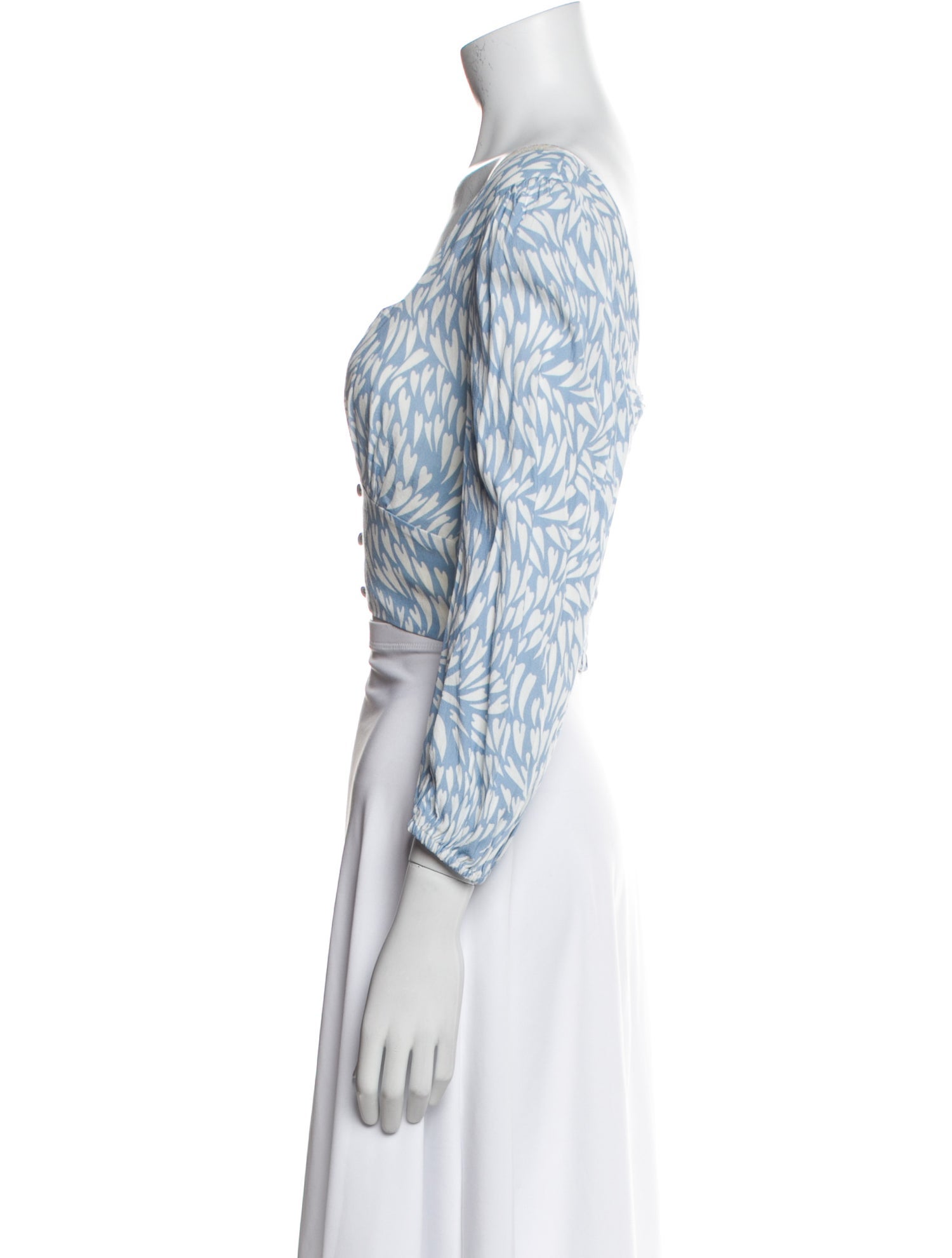 TVF for DVF Printed Square Neckline Crop Top