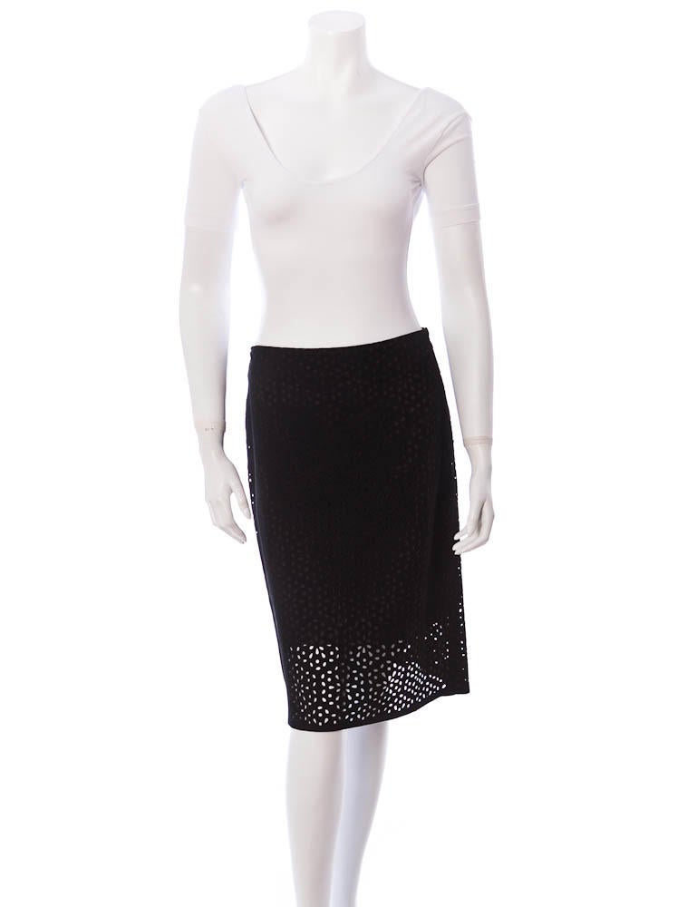 Theory Perforated Leather Skirt