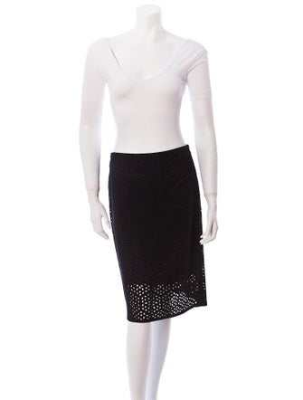 Theory Perforated Leather Skirt