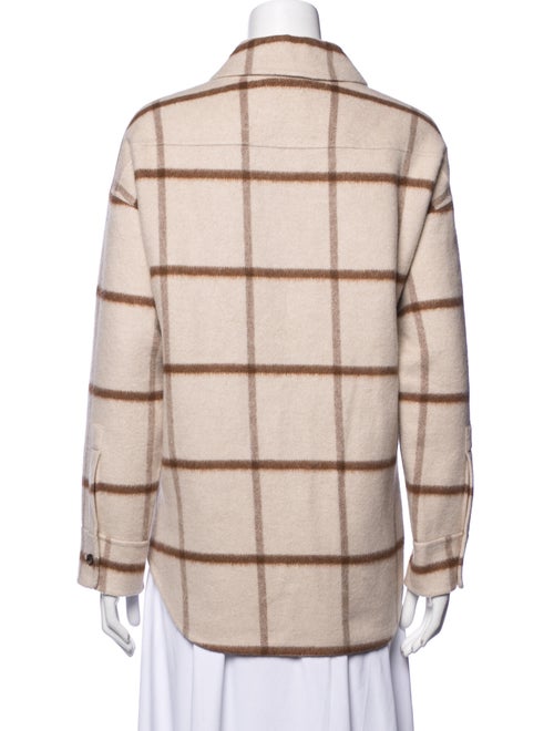 Theory Plaid Print Long Sleeve Button-Up Top