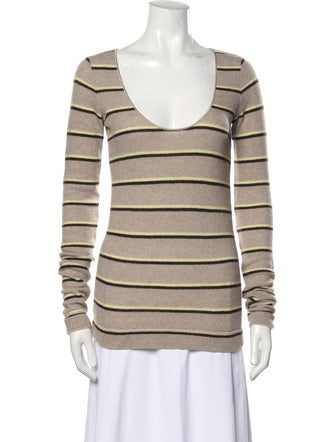 Theory Striped Scoop Neck Top