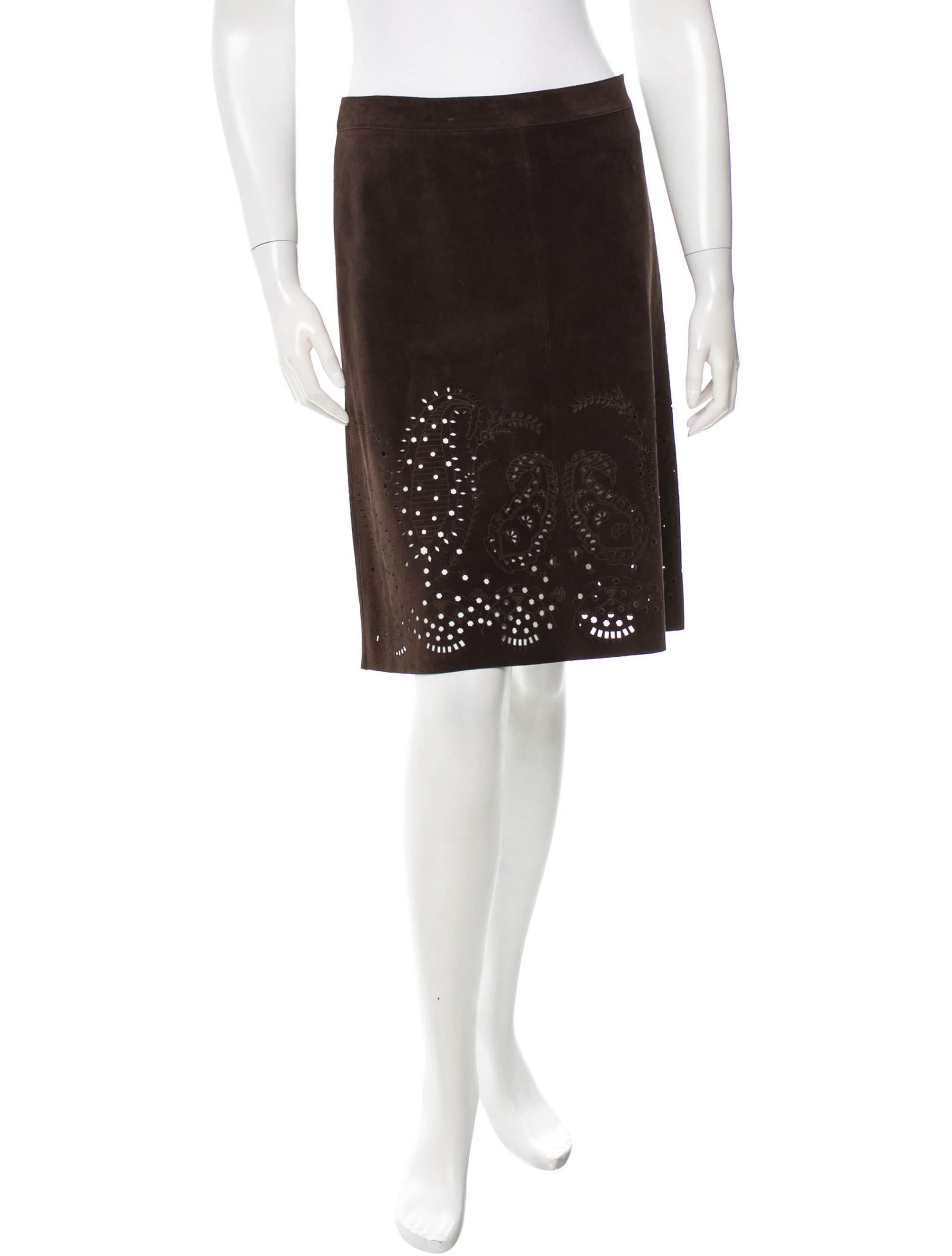 Shop by category Leather and suede. Could two fabrics be any more classic? Women's black leather skirts and black suede skirts are incredibly versatile and can be worn with a variety of different tops and accessories to create all kinds of looks.