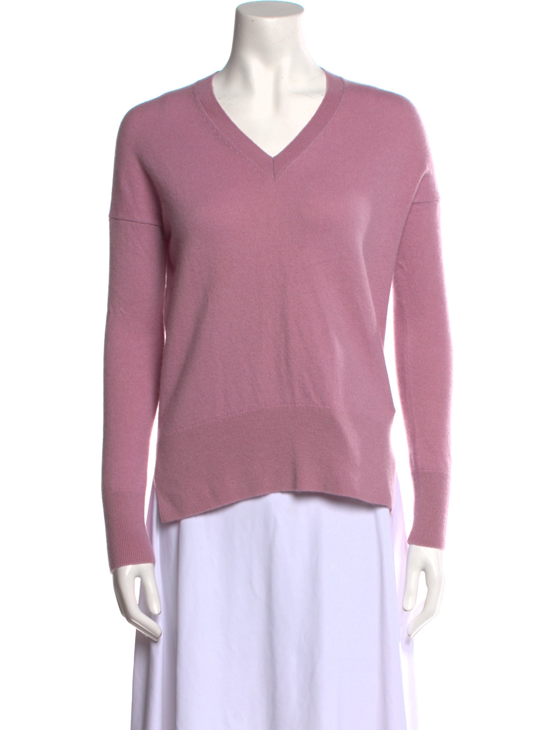 Theory Cashmere VNeck Sweater Pink Knitwear, Clothing WTE223103