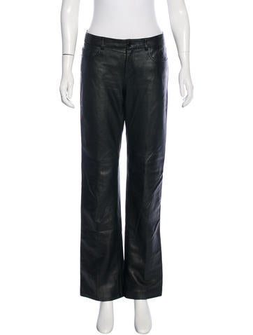 Theory Leather Wide-Leg Pants