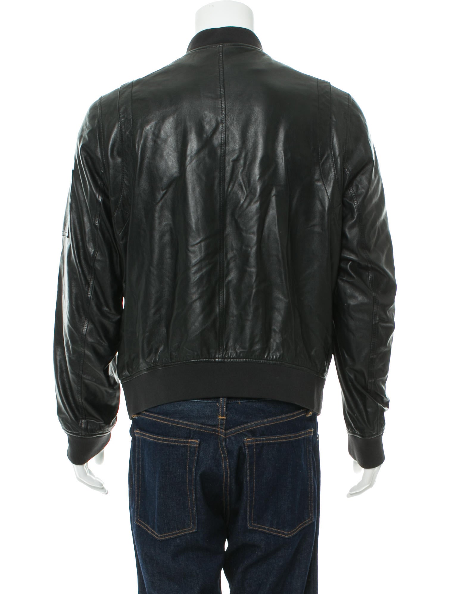 Theory Leather Rib KnitTrimmed Jacket Clothing WTE23485 The RealReal