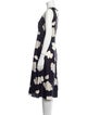 Theory Floral Print Midi Length Dress