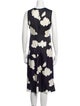 Theory Floral Print Midi Length Dress