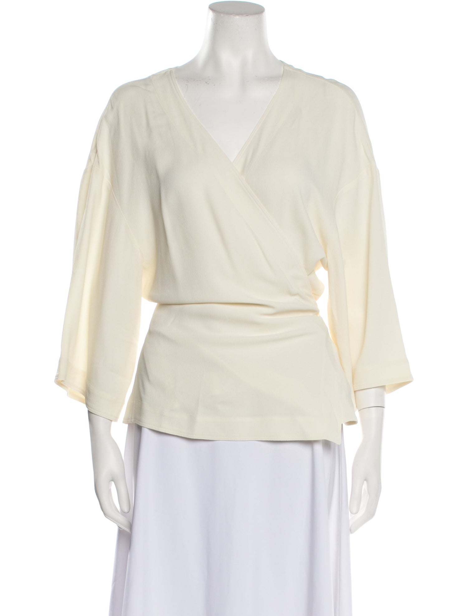 Theory V-Neck Three-Quarter Sleeve Blouse