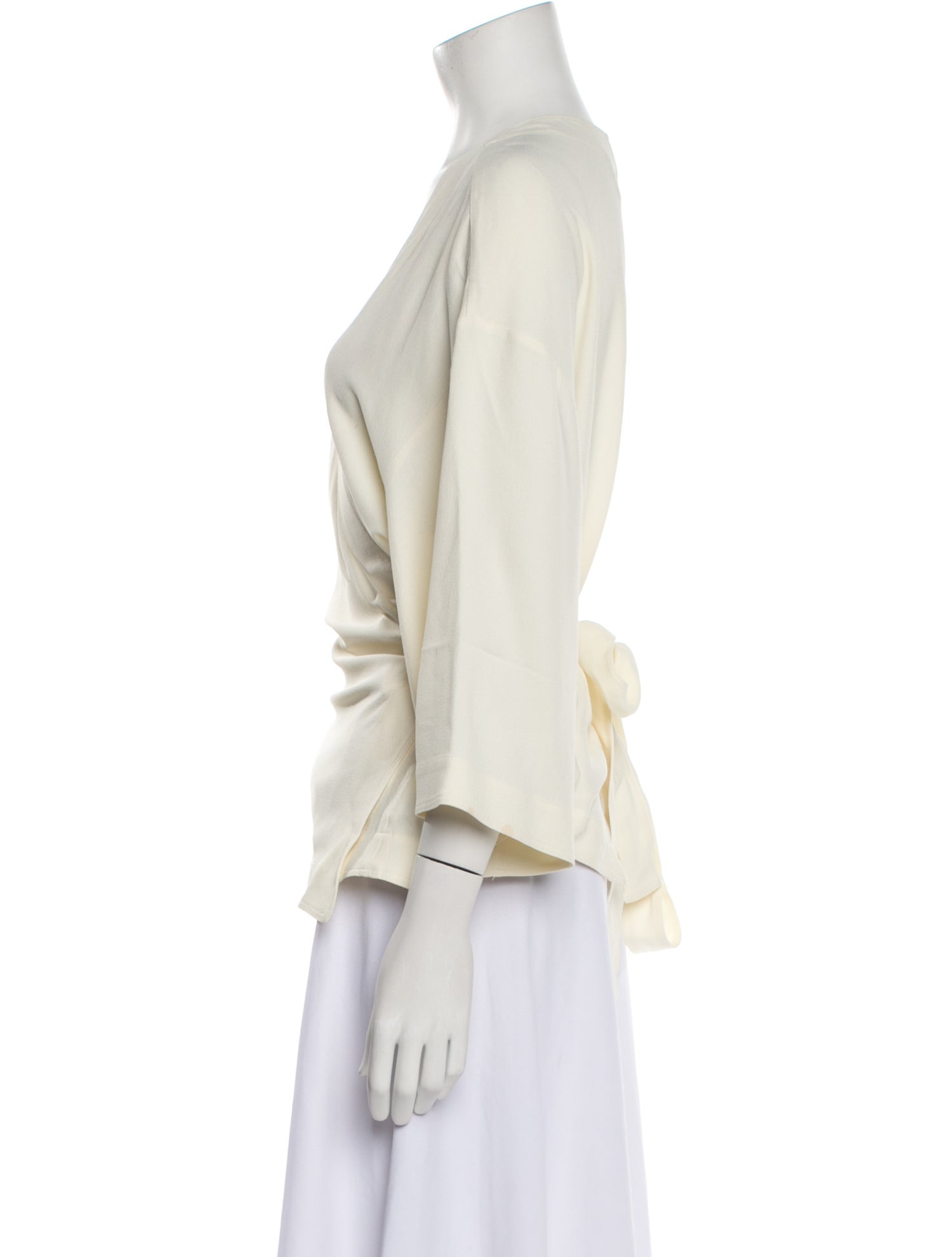 Theory V-Neck Three-Quarter Sleeve Blouse