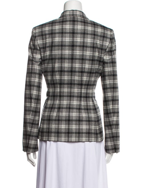 Theory Virgin Wool Plaid Print Blazer