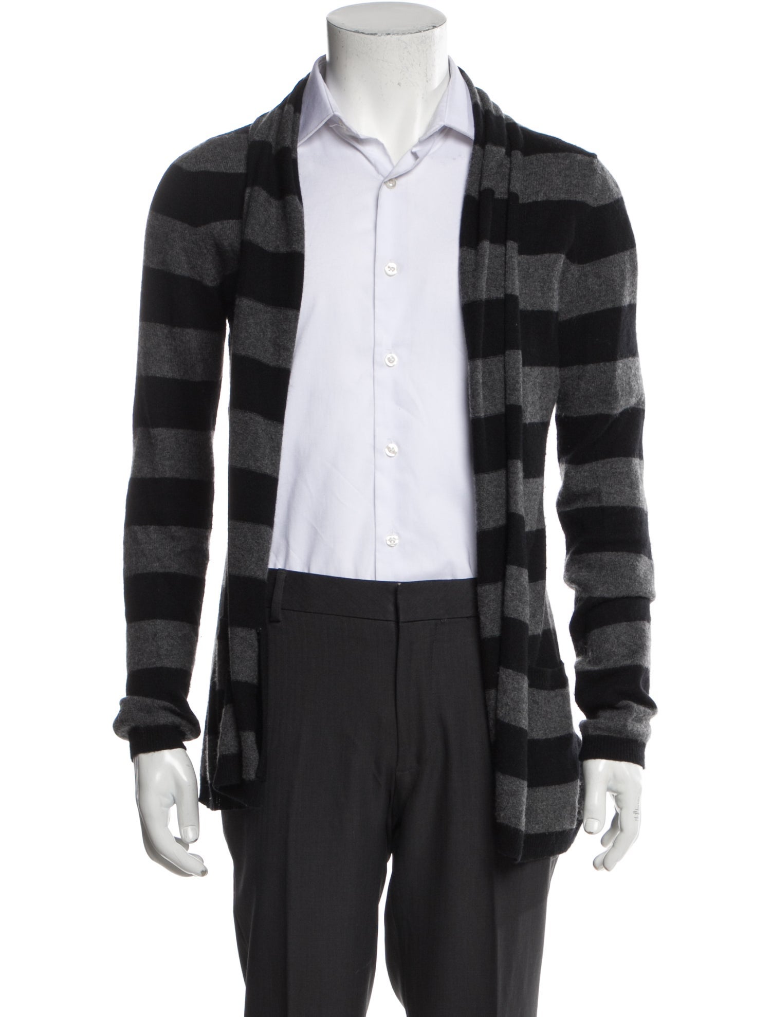 Theory Cashmere Striped Cardigan
