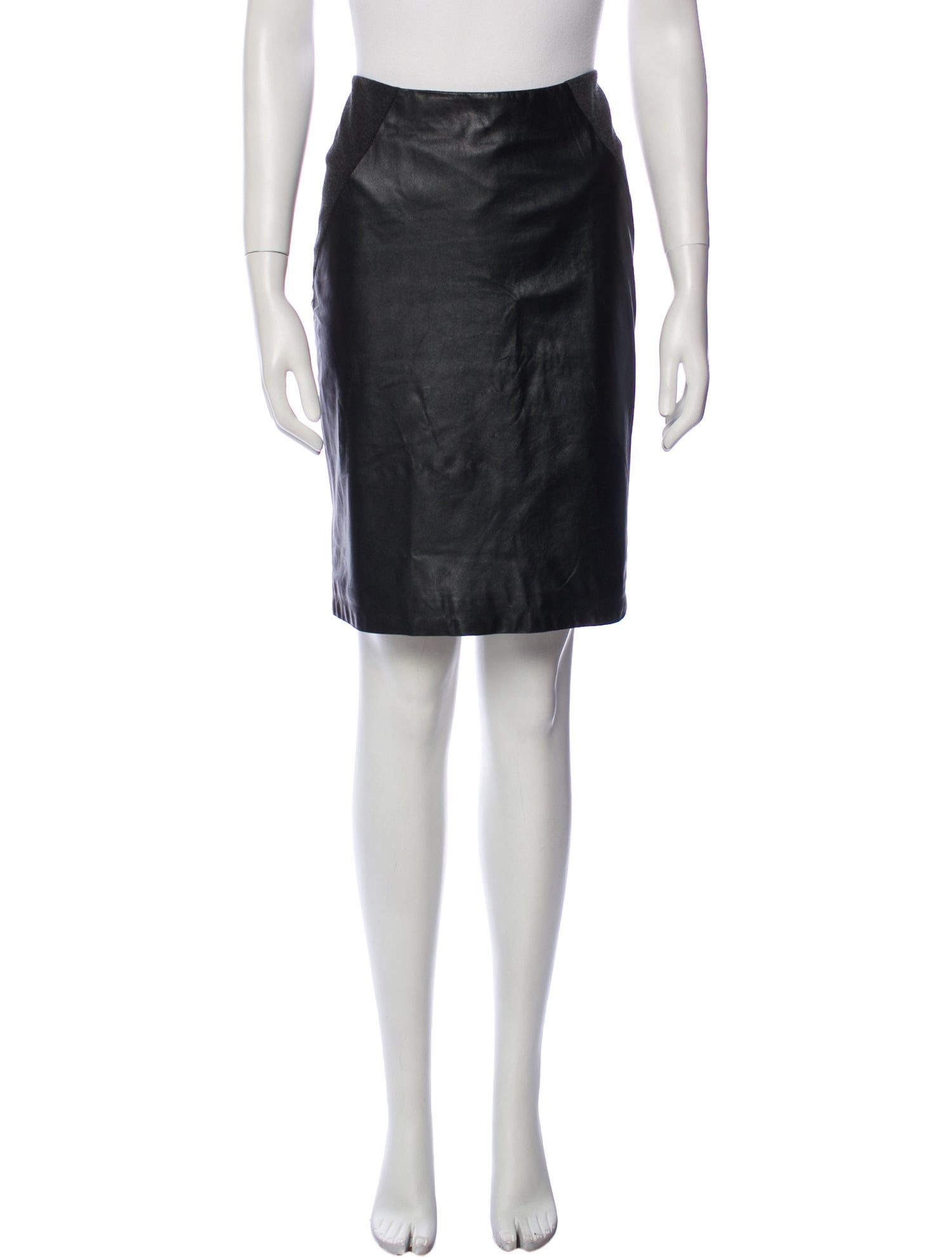 Theory Lamb Leather Knee-Length Skirt