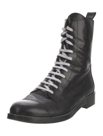 Theory Leather Combat Boots