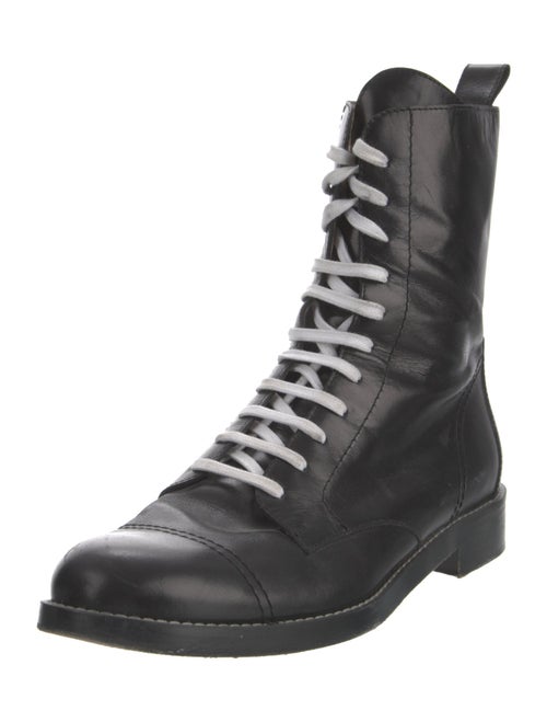 Theory Leather Combat Boots